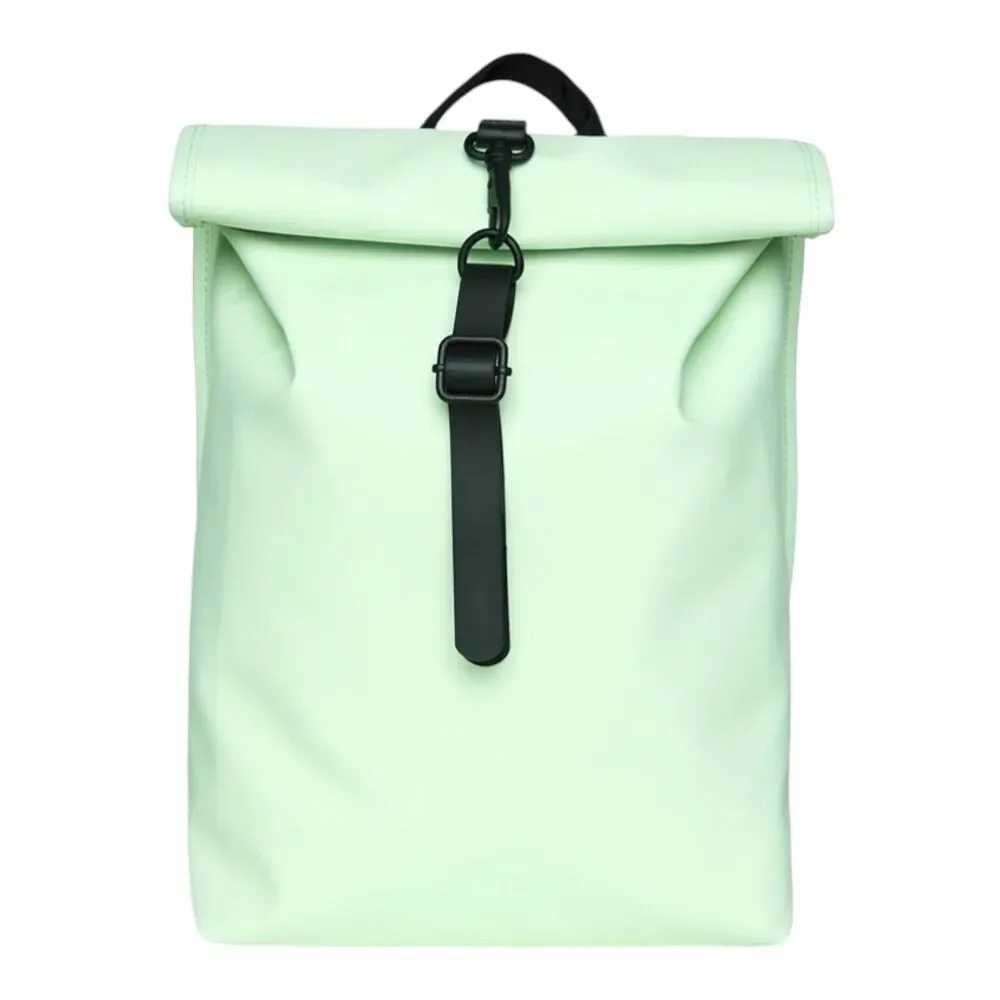 RAINS Backpack Rolltop Rucksack Mini Mineral Hike Waterproof Mint Green Gorpcore